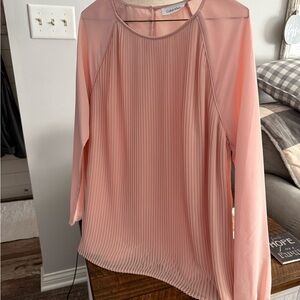 Calvin Klein Women's Blush Pleated Blouse